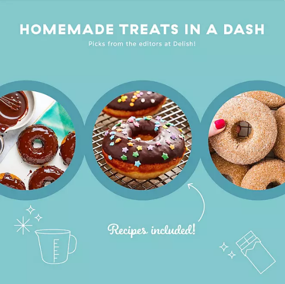 Delish by Dash Nonstick Mini Donut Maker (Assorted Colors)