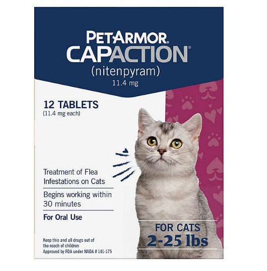 PetArmor CapAction Oral Flea Treatment for Cats, 2-25 lbs. (12 tabs)