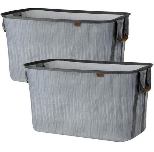 CleverMade Collapsible Fabric Laundry Basket Premium, 2 pack