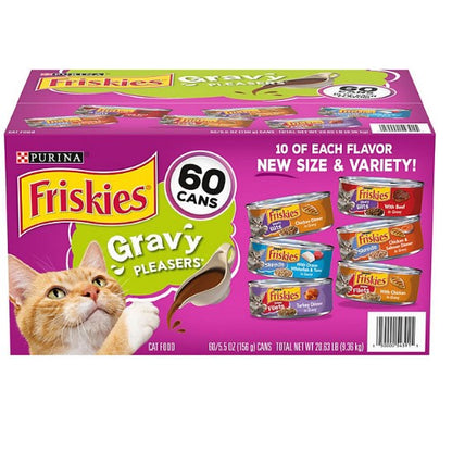 Purina Friskies Gravy Wet Cat Food, Variety Pack (5.5 oz., 60 ct.)