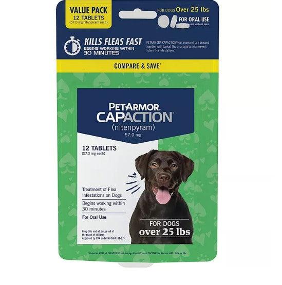 PetArmor CapAction Flea Tabs for Dogs 25+ lbs. (12 ct.)