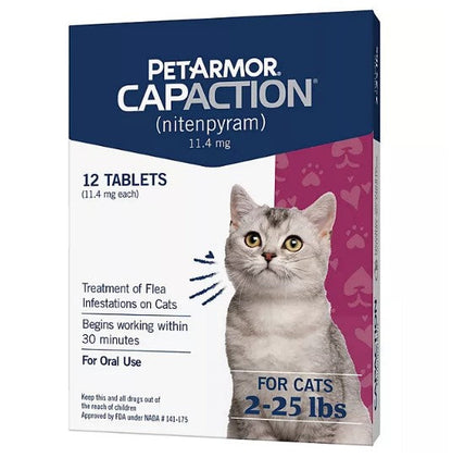 PetArmor CapAction Oral Flea Treatment for Cats, 2-25 lbs. (12 tabs)