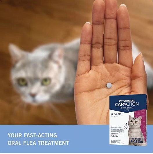 PetArmor CapAction Oral Flea Treatment for Cats, 2-25 lbs. (12 tabs)