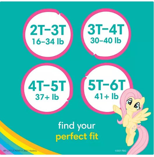 Pampers Easy Ups Training Pants Underwear for Girls (Sizes: 2T-5T)