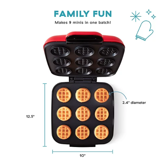 Delish By Dash Waffle Bite Maker (Assorted Colors)