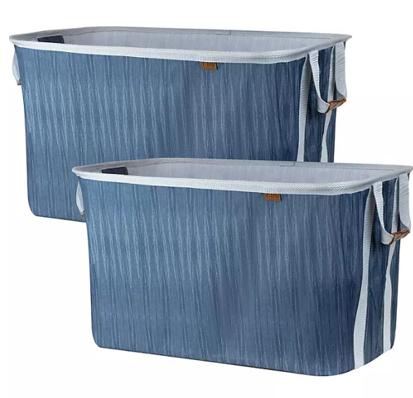 CleverMade Collapsible Fabric Laundry Basket Premium, 2 pack