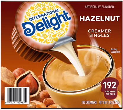 International Delight Hazelnut Coffee Creamer Singles (192 ct.)