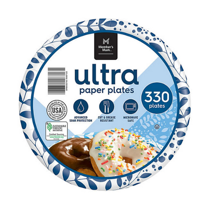 Member's Mark Ultra Dessert/Snack Paper Plates (6.875", 330 ct.)