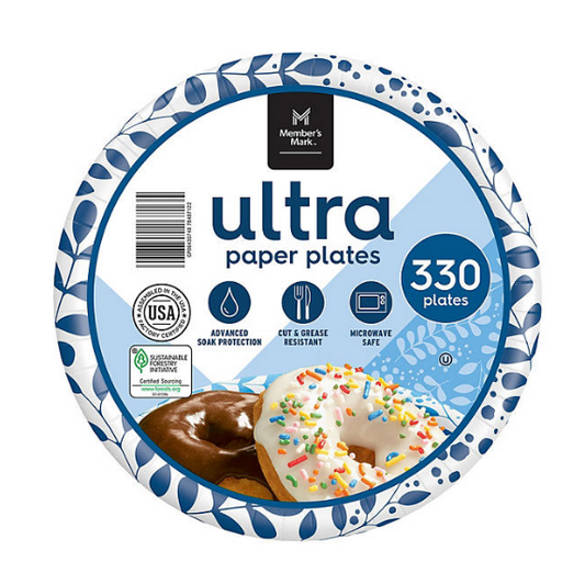 Member's Mark Ultra Dessert/Snack Paper Plates (6.875", 330 ct.)