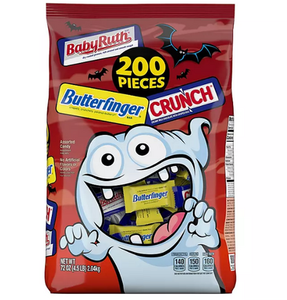 Butterfinger, CRUNCH and Baby Ruth, Mini Size Bars (200 ct.)