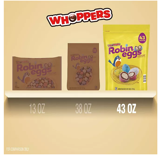 WHOPPERS Robin Eggs Malted Milk Treats, Easter Candy, Bulk Bag (43 oz.)