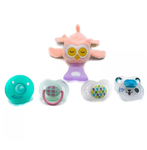 NISSI & JIREH 5-in-1 Detachable Universal Pacifier Holder Teether, Owl