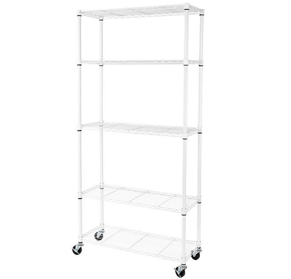 Seville Classics 5-Tier Steel Wire Shelving, 36” W x 14” D x 76” H