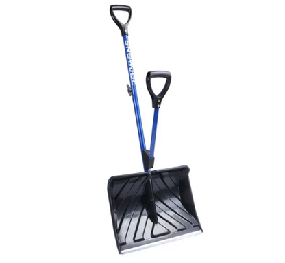 Snow Joe Shovelution Strain-Reducing Snow Shovel, 18-inch Poly Blade, Spring Assisted Handle