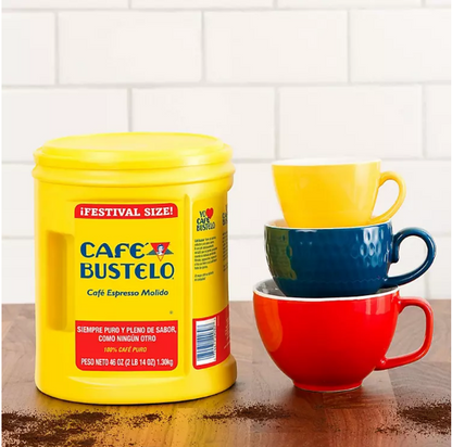 Café Bustelo Festival Size Dark Roast Ground Coffee, Espresso (46 oz.)