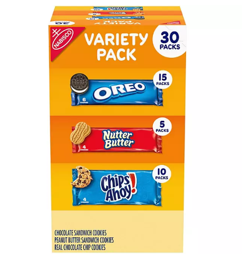 Nabisco Cookie Variety Pack with OREO, Chips Ahoy!, Nutter Butter (30 pk.)