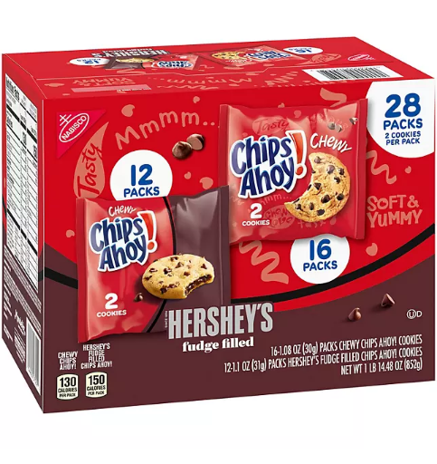 CHIPS AHOY! Chewy and Hershey Filled Chocolate Chip Cookies Variety Pack (28 pk.)