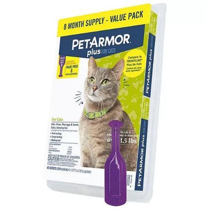 PetArmor Plus Flea & Tick Protection for Cats, 8-Month Supply