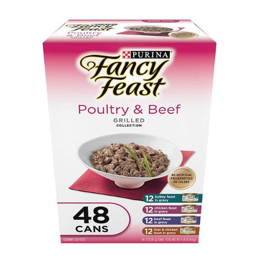 Purina Fancy Feast Canned Wet Cat Food, Variety Pack, 3 oz., 48 ct. (Choose Flavor)