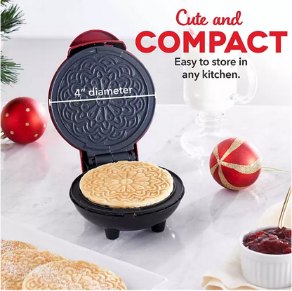 Dash Holiday Mini Maker Set of 4, Heart, Gingerbread and Christmas Tree Mini Waffle Maker