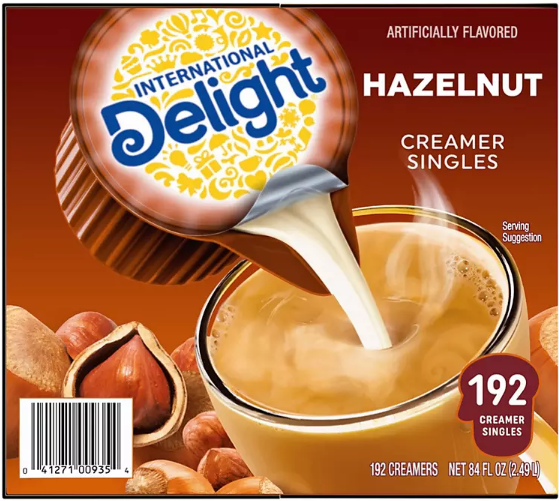 International Delight Hazelnut Coffee Creamer Singles (192 ct.)