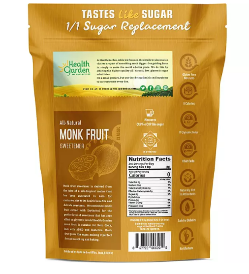 Health Garden Monk Fruit Sweetener (3 lb.)(2 PK)