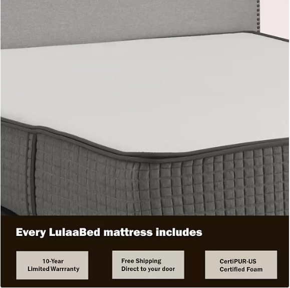 LulaaBED 12" Soft & Firm Flippable Memory Foam Mattress & Adjustable Base Set