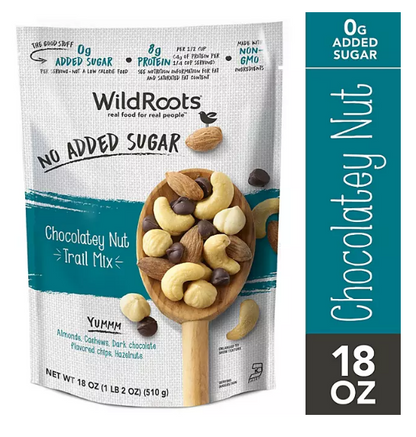 Wild Roots No Added Sugar Chocolatey Nut Trail Mix (18 oz.)