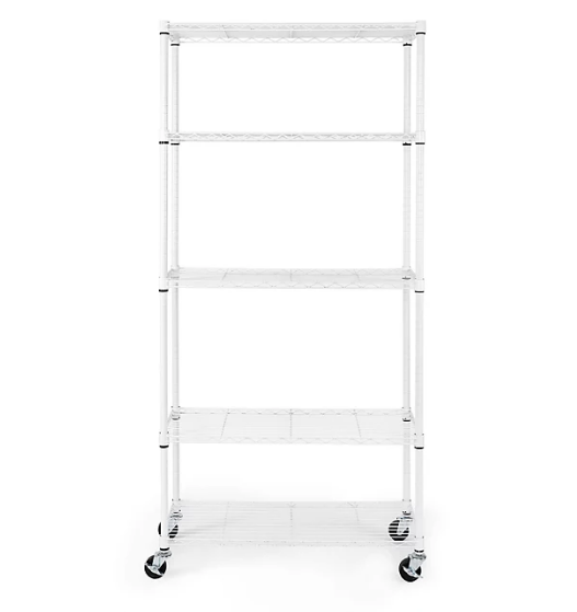 Seville Classics 5-Tier Steel Wire Shelving, 36” W x 14” D x 76” H