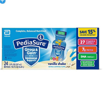 PediaSure Grow and Gain Nutrition Shake for Kids, Vanilla (8 fl. oz., 24 pk.)