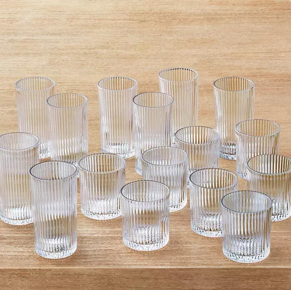 Member's Mark 16-Piece Fluted Crystal Drinkware Set