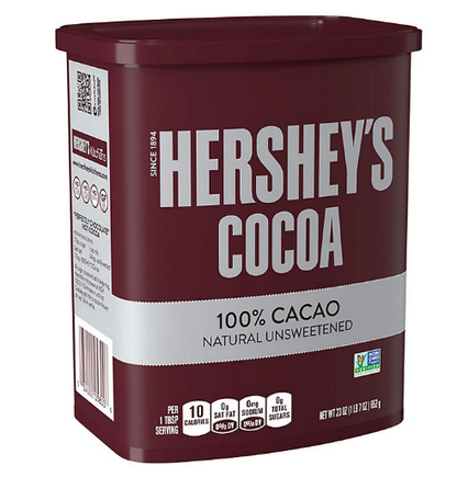 HERSHEY'S Natural Unsweetened Cocoa, Gluten Free, Can (23 oz.)(2 PK)