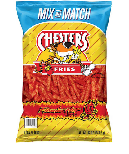 Chester's Fries Corn Snacks, Flamin' Hot Flavored (12 oz.)(2 pk)