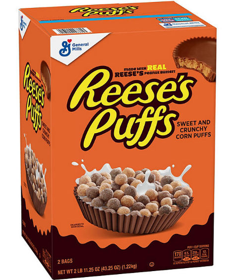 Reese's Puffs Cereal, Peanut Butter Chocolate (43.25 oz., 2 pk.)