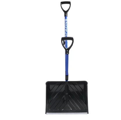 Snow Joe Shovelution Strain-Reducing Snow Shovel, 18-inch Poly Blade, Spring Assisted Handle