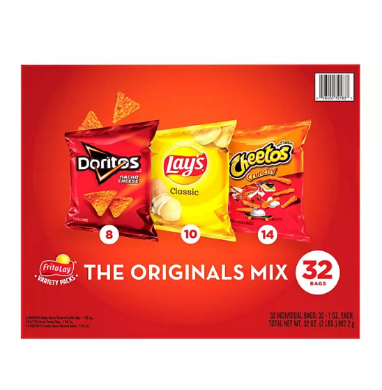 Frito Lay The Originals Chip and Snack Mix Variety Pack (1 oz., 32 pk.)