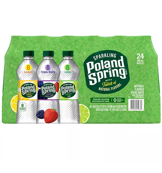 Poland Spring Sparkling Spring Water Variety Pack (16.9 fl. oz., 24 pk.)