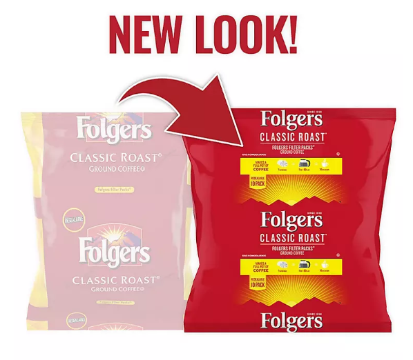 Folgers Classic Roast Ground Coffee, Filter Packs (0.9 oz., 40 ct.)