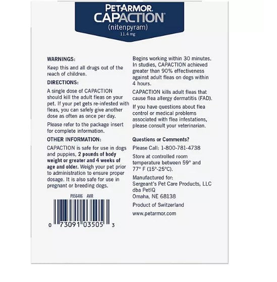 PetArmor CapAction Flea Tabs for Dogs 2-25 lbs. (12 ct.)