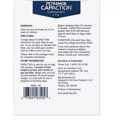 PetArmor CapAction Flea Tabs for Dogs 2-25 lbs. (12 ct.)