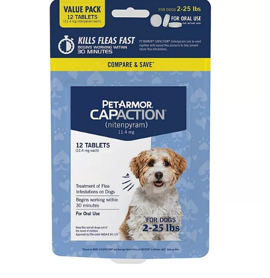 PetArmor CapAction Flea Tabs for Dogs 2-25 lbs. (12 ct.)