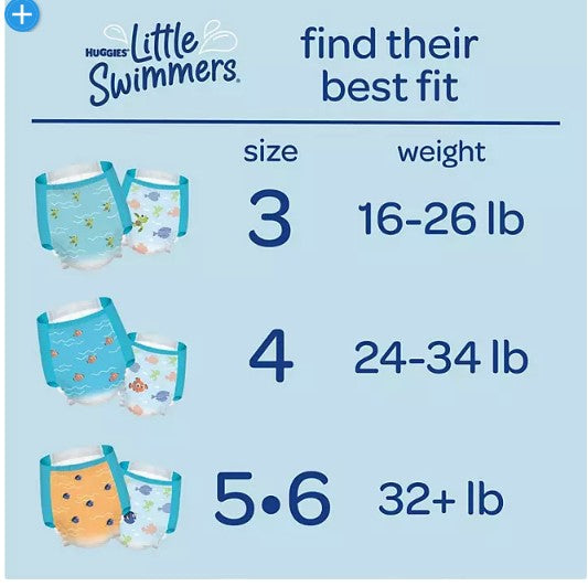 Huggies Little Swimmers Swim Diapers (Sizes: 3-6)