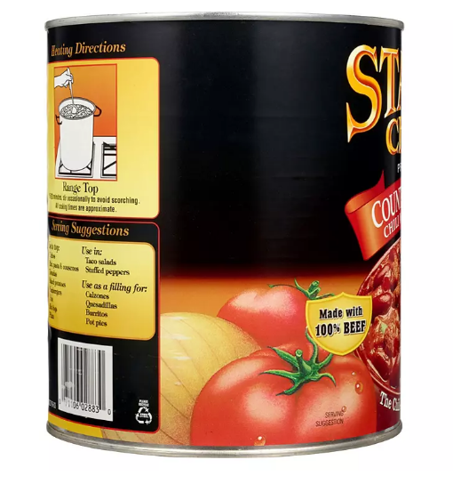 Stagg Country Brand Chili with Beans (108 oz.)