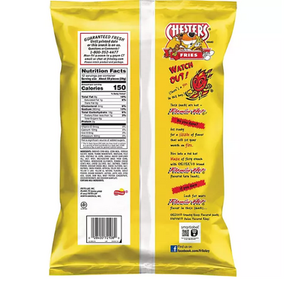 Chester's Fries Corn Snacks, Flamin' Hot Flavored (12 oz.)(2 pk)