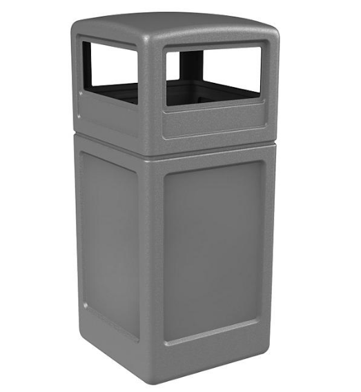 Commercial Zone Square Waste Container with Dome Lid, 42 Gal (Choose Your Color)