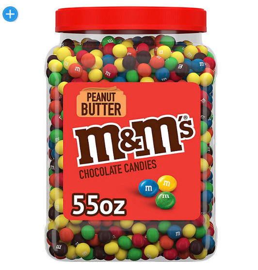 M&M'S Peanut Butter Milk Chocolate Bulk Candy Jar (55 oz.)