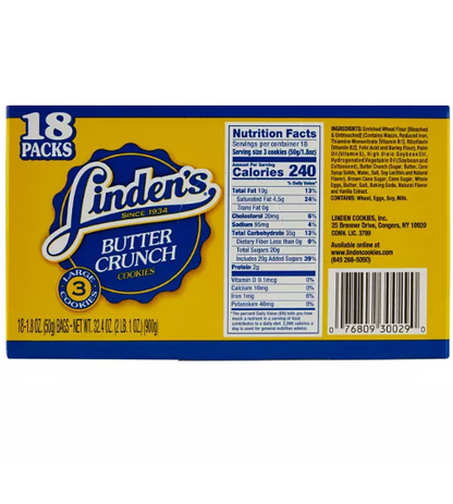 Linden's Butter Crunch Cookies (1.8 oz., 18 ct.)