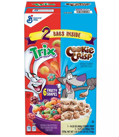 Trix & Cookie Crisp Cereal Variety Pack (28 oz.)