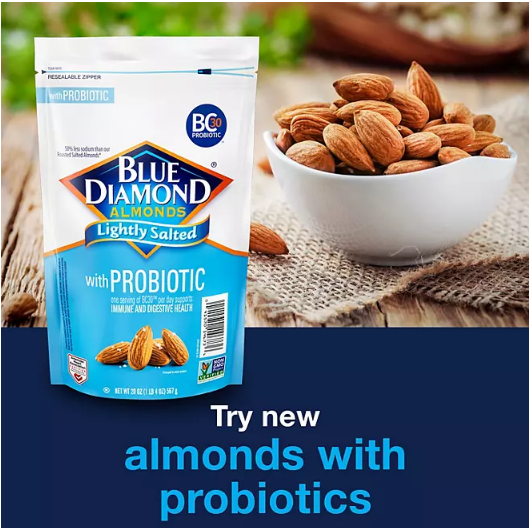 Blue Diamond Lightly Salted Probiotic Almond (20 oz.)