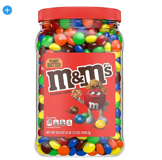 M&M'S Peanut Butter Milk Chocolate Bulk Candy Jar (55 oz.)